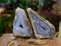 Natural Blue Lace Agate Geode Specimens x 24 From Nsanje, Malawi