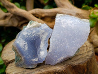 Natural Blue Lace Agate Geode Specimens x 24 From Nsanje, Malawi