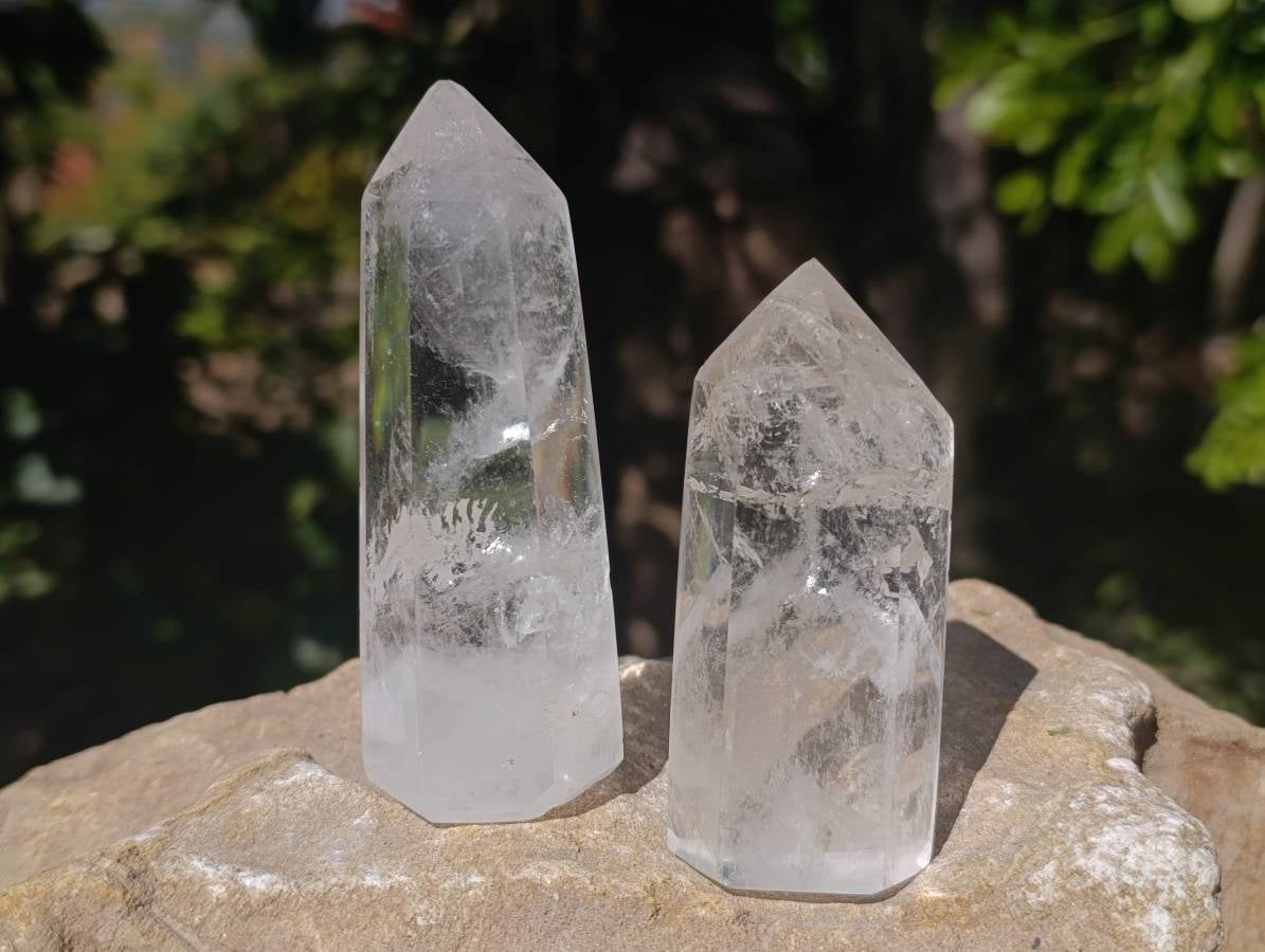 Polished Clear Quartz Crystals x 12 From Madagascar - Toprock Gemstones and Minerals 