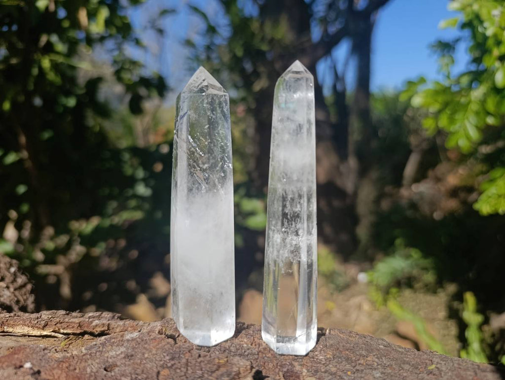 Polished Clear Quartz Crystals x 12 From Madagascar - Toprock Gemstones and Minerals 
