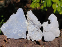 Natural Etched Blue Chalcedony Specimens x 12 From Nsanje, Malawi