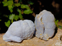 Natural Etched Blue Chalcedony Specimens x 12 From Nsanje, Malawi