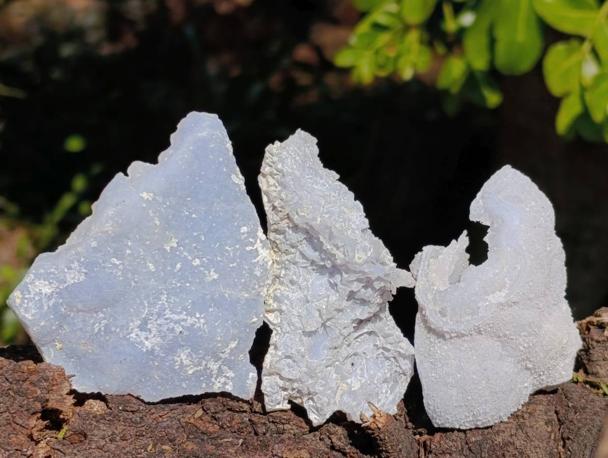 Natural Etched Blue Chalcedony Specimens x 12 From Nsanje, Malawi - Toprock Gemstones and Minerals 