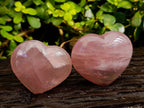 Polished Rose Quartz Hearts x 6 From Madagascar - Toprock Gemstones and Minerals 