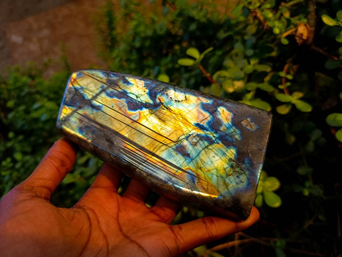 Polished Labradorite Standing Free Forms x 2 From Tulear, Madagascar - Toprock Gemstones and Minerals 