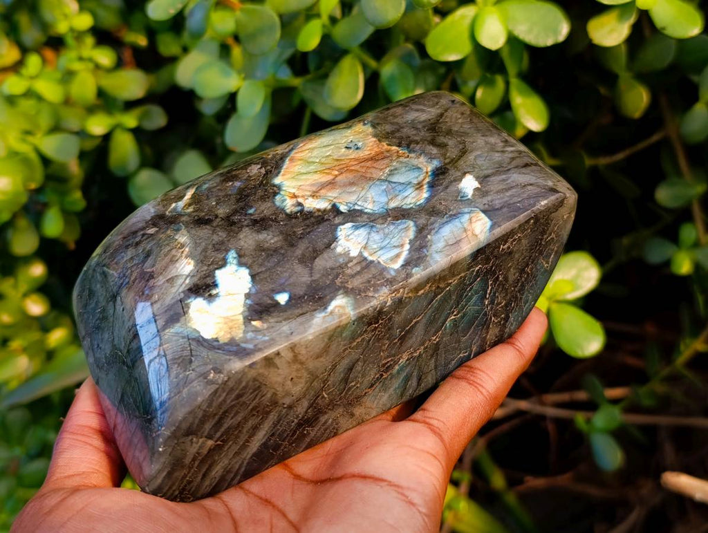 Polished Labradorite Standing Free Forms x 2 From Tulear, Madagascar - Toprock Gemstones and Minerals 