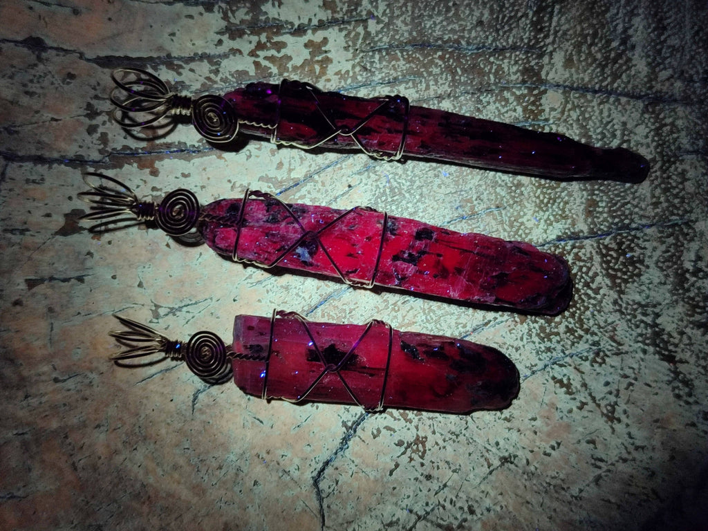 Natural Kyanite Crystals with Silver Wire Wrap - Sold per Piece - South Africa - Toprock Gemstones and Minerals 