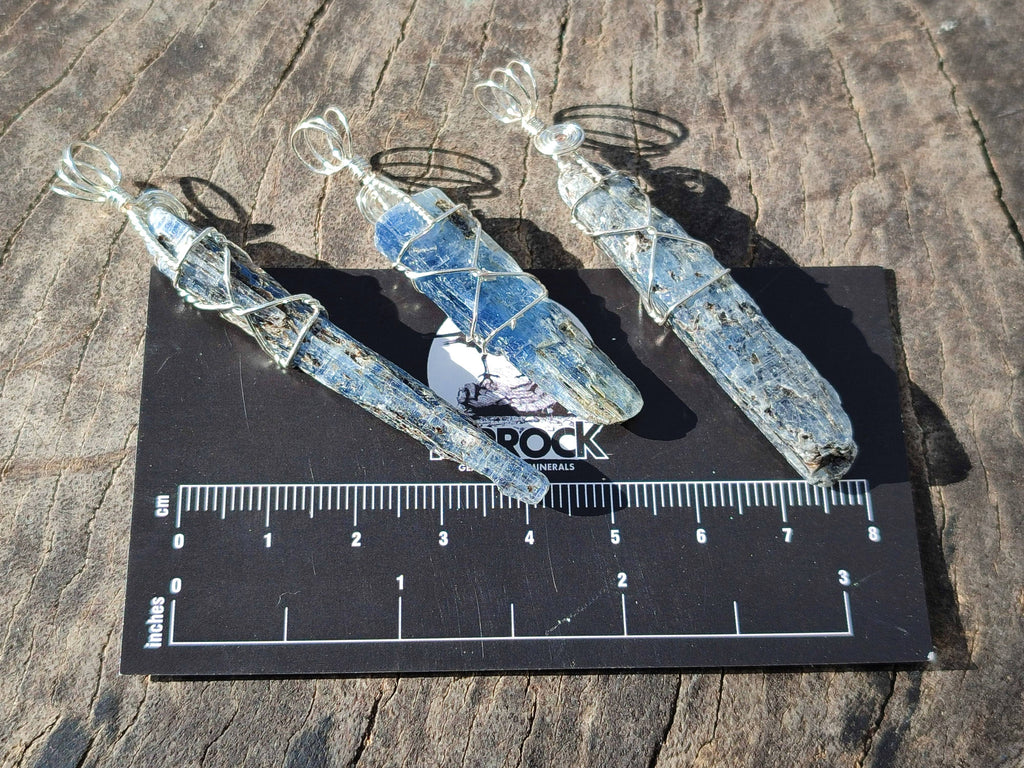 Natural Kyanite Crystals with Silver Wire Wrap - Sold per Piece - South Africa - Toprock Gemstones and Minerals 
