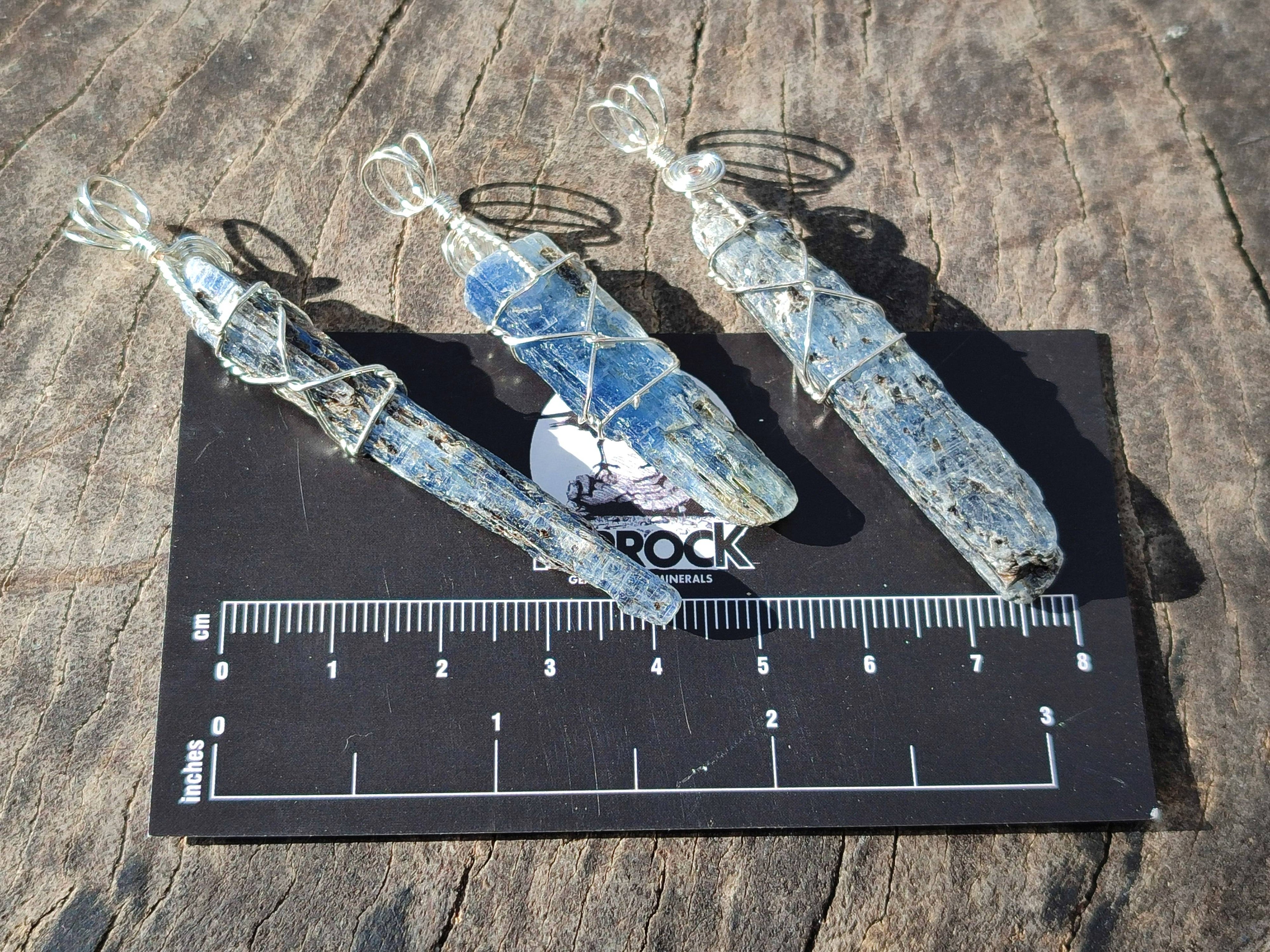 Natural Kyanite Crystals with Silver Wire Wrap - Sold per Piece - South Africa - Toprock Gemstones and Minerals 