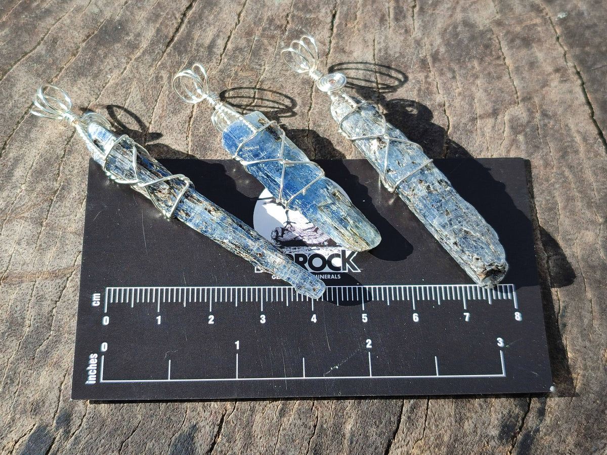Natural Kyanite Crystals with Silver Wire Wrap - Sold per Piece - South Africa - Toprock Gemstones and Minerals 