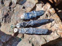 Natural Kyanite Crystals with Silver Wire Wrap - Sold per Piece - South Africa