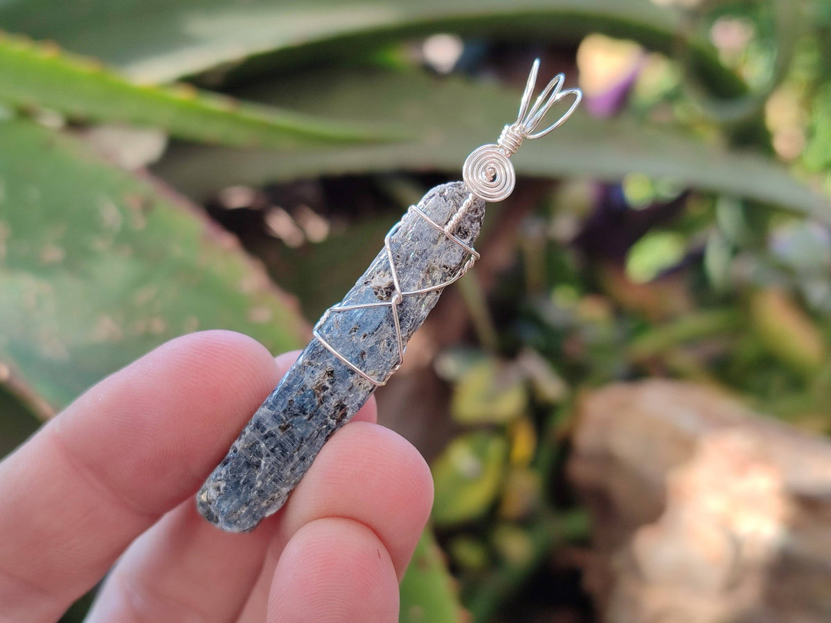 Natural Kyanite Crystals with Silver Wire Wrap - Sold per Piece - South Africa - Toprock Gemstones and Minerals 