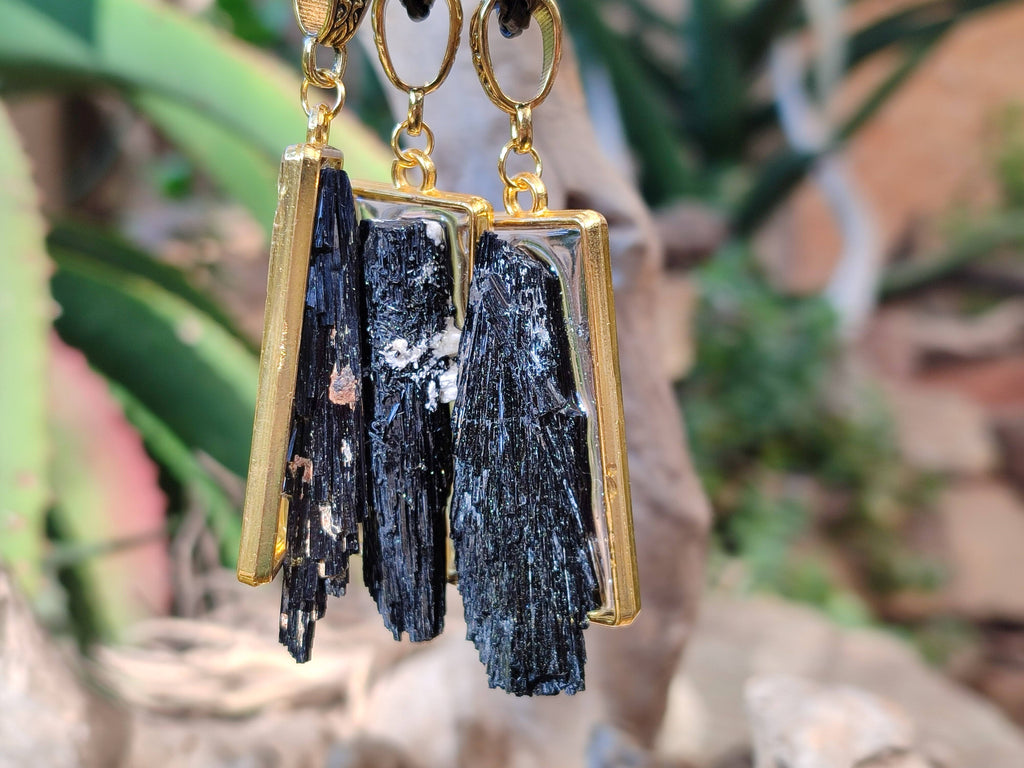 Hand Made Black Tourmaline Pendant - Sold Per Item - From Erongo, Namibia - Toprock Gemstones and Minerals 