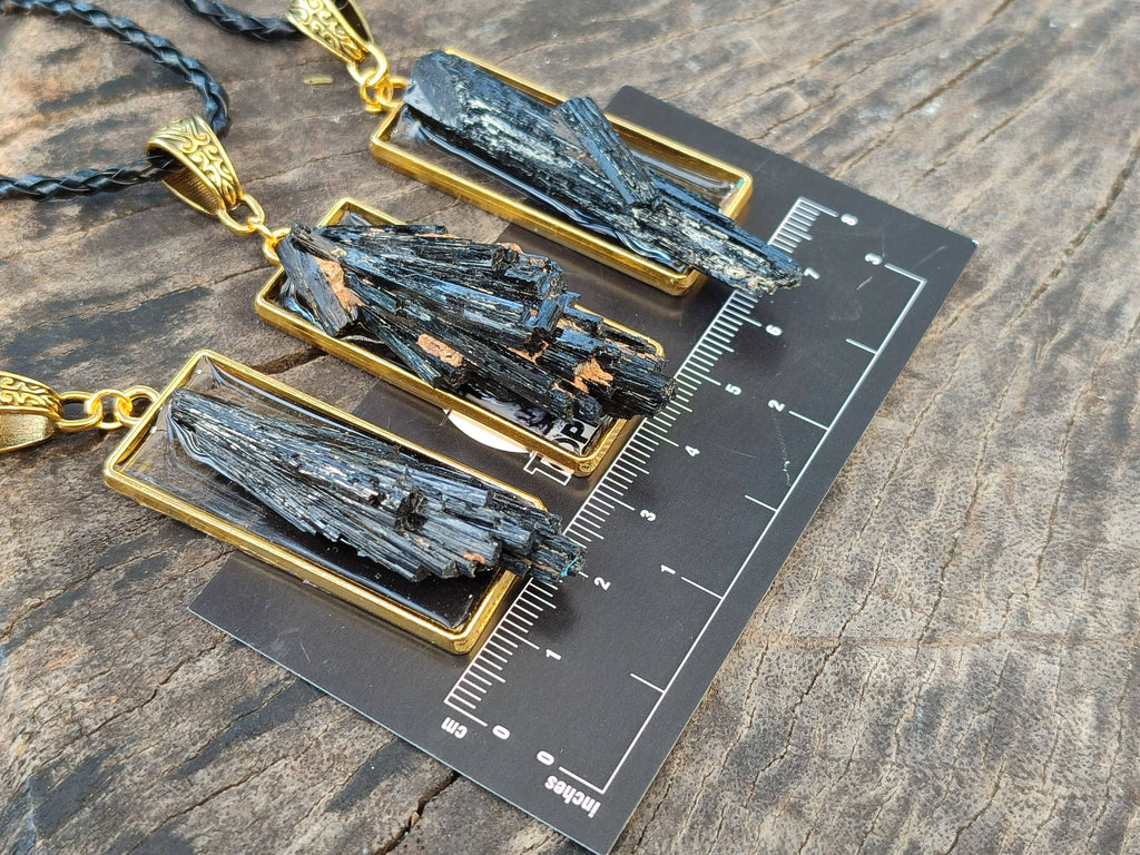 Hand Made Black Tourmaline Pendant - Sold Per Item - From Erongo, Namibia - Toprock Gemstones and Minerals 