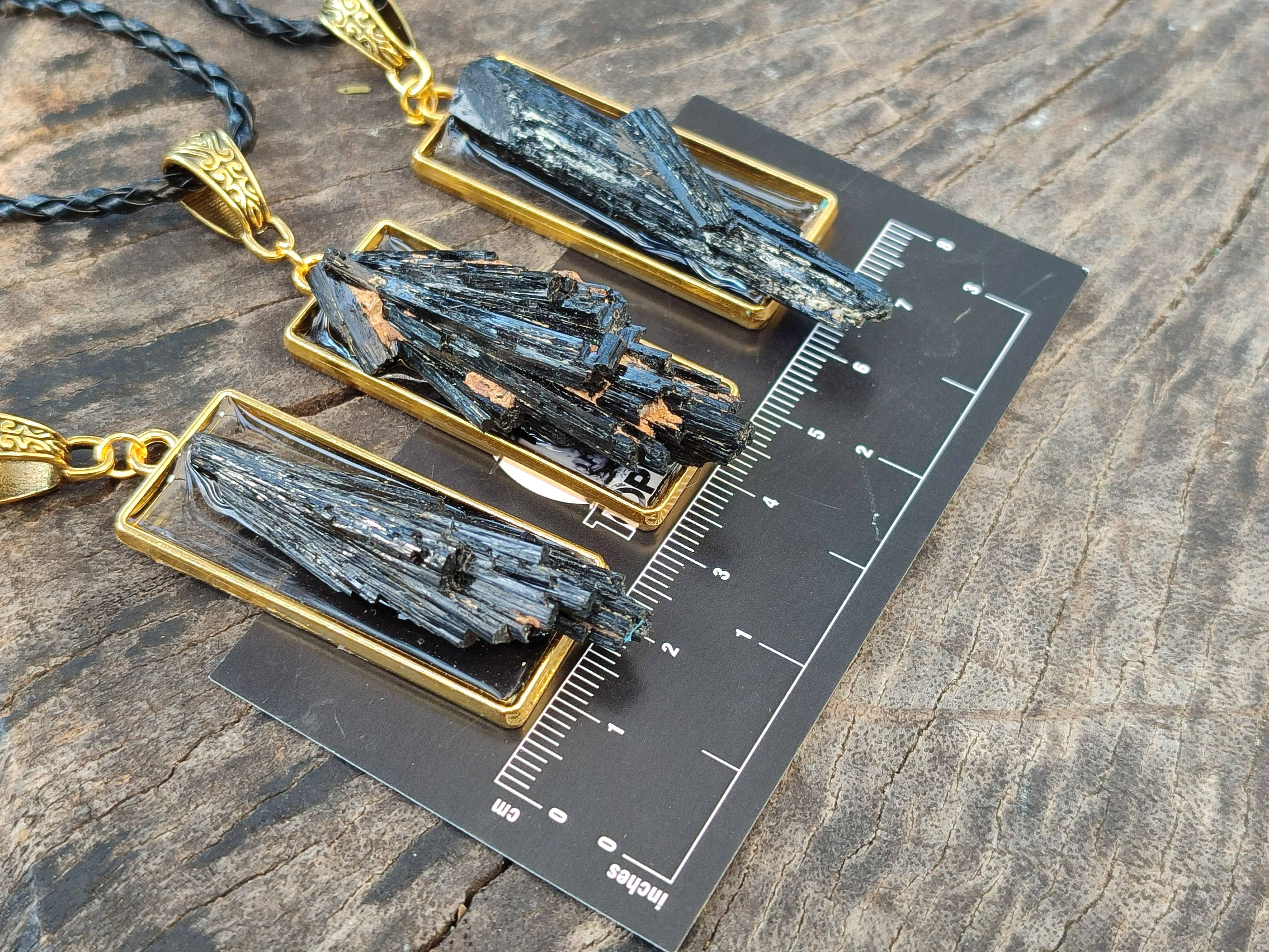 Hand Made Black Tourmaline Pendant - Sold Per Item - From Erongo, Namibia - Toprock Gemstones and Minerals 