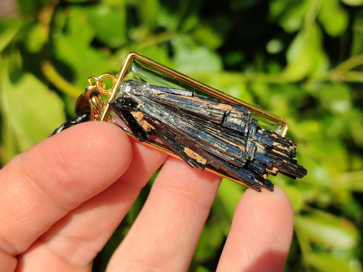 Hand Made Black Tourmaline Pendant - Sold Per Item - From Erongo, Namibia - Toprock Gemstones and Minerals 