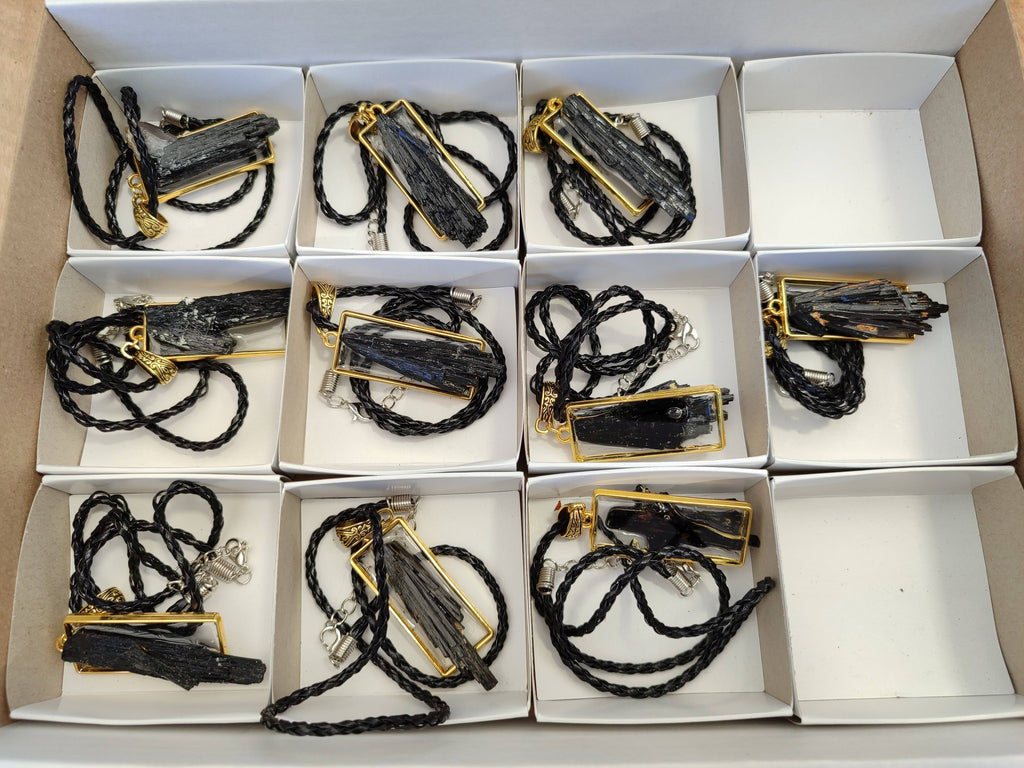 Hand Made Black Tourmaline Pendant - Sold Per Item - From Erongo, Namibia - Toprock Gemstones and Minerals 