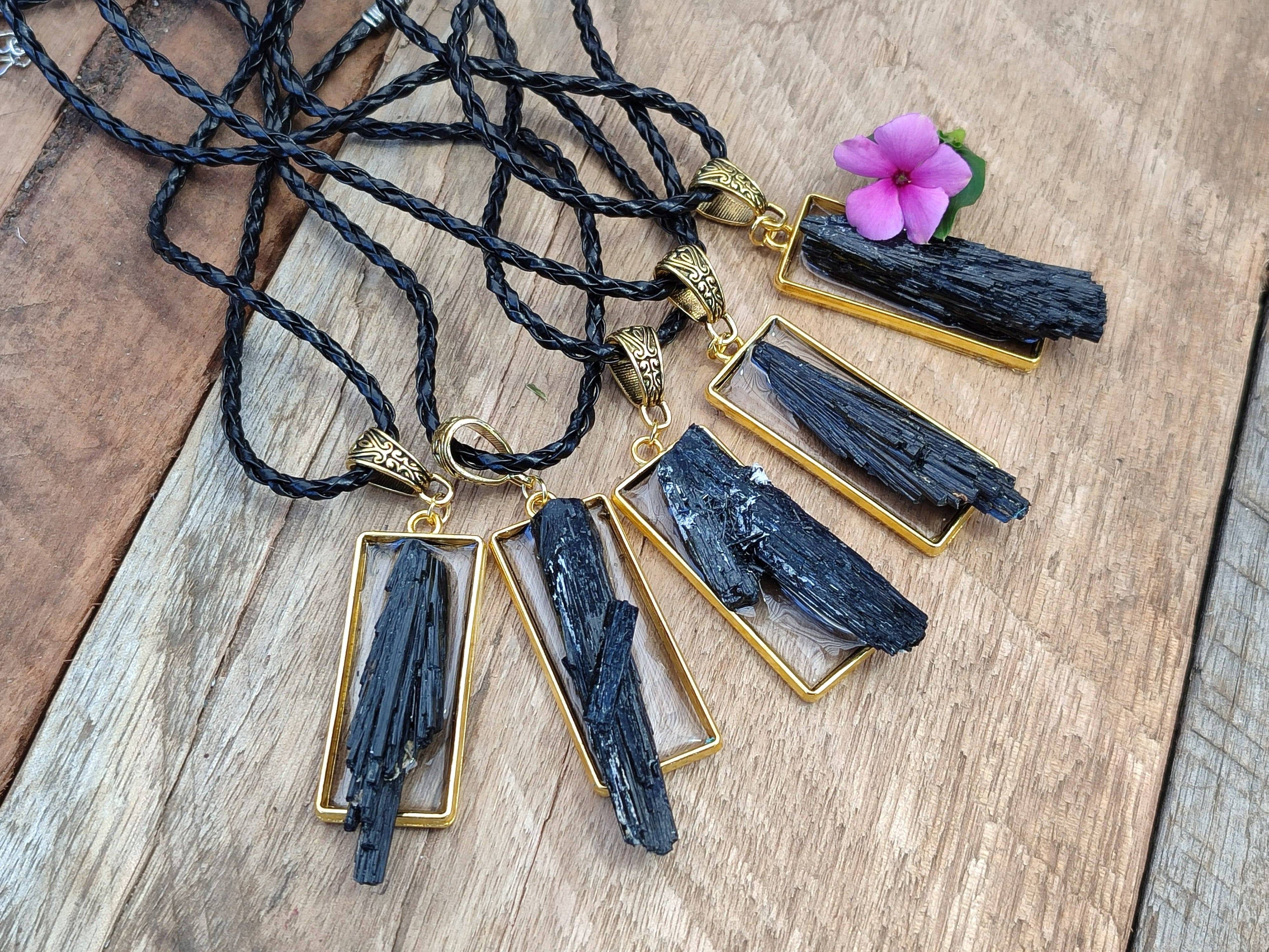 Hand Made Black Tourmaline Pendant - Sold Per Item - From Erongo, Namibia - Toprock Gemstones and Minerals 
