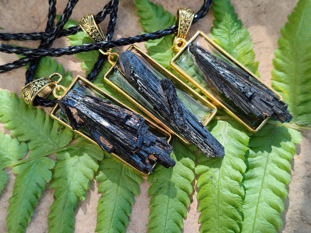 Hand Made Black Tourmaline Pendant - Sold Per Item - From Erongo, Namibia - Toprock Gemstones and Minerals 