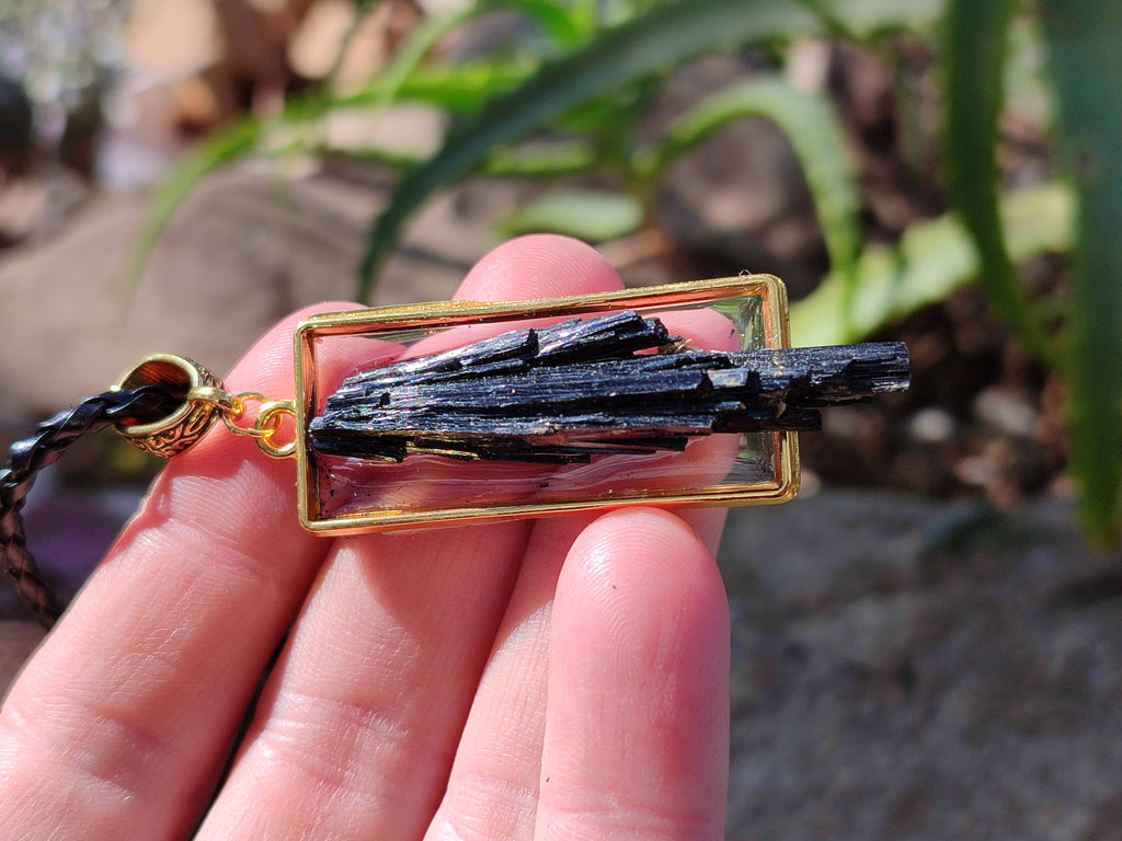 Hand Made Black Tourmaline Pendant - Sold Per Item - From Erongo, Namibia - Toprock Gemstones and Minerals 