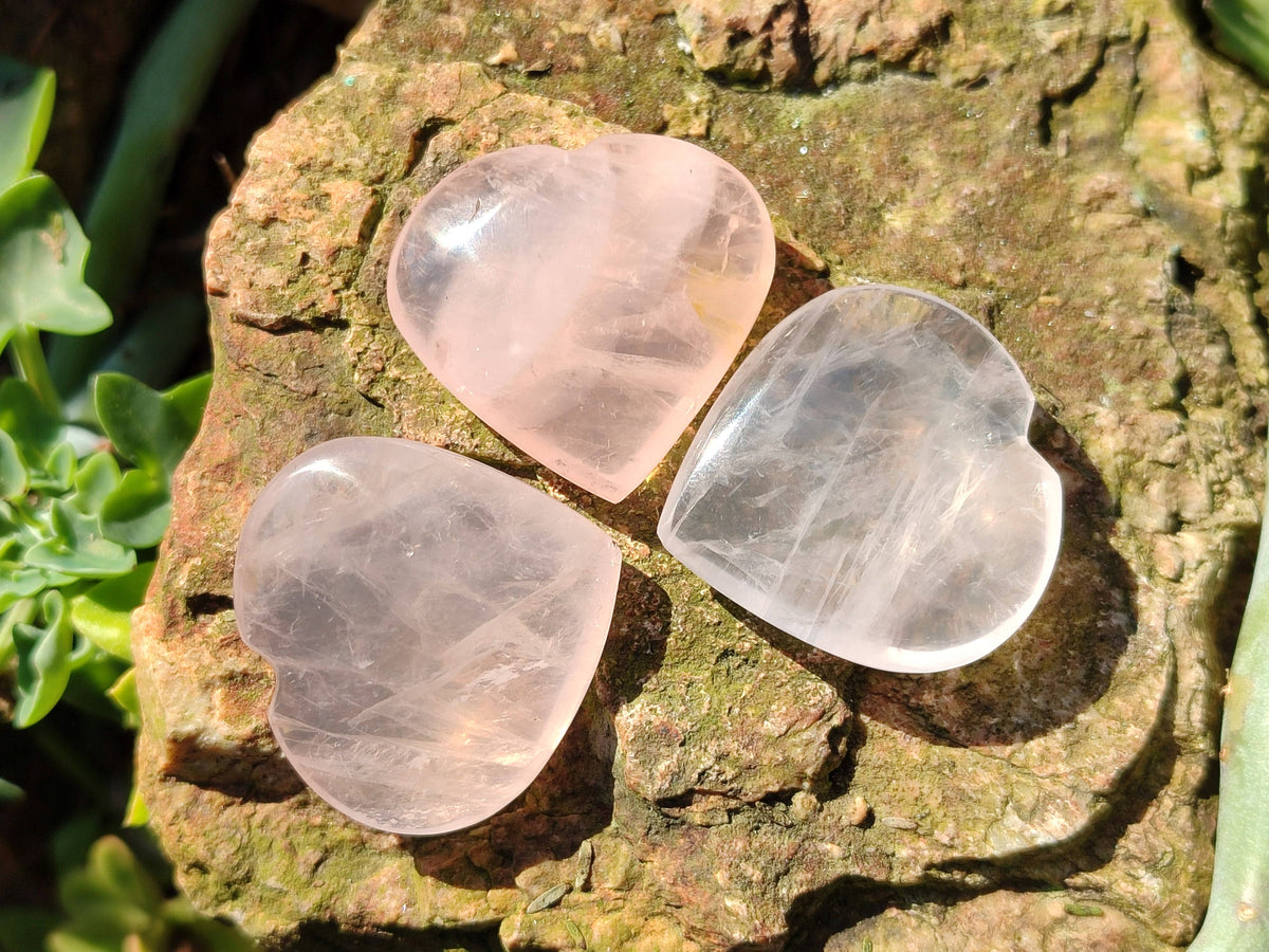 Polished Rose Quartz Hearts And Bullets x 22 From Madagascar - Toprock Gemstones and Minerals 