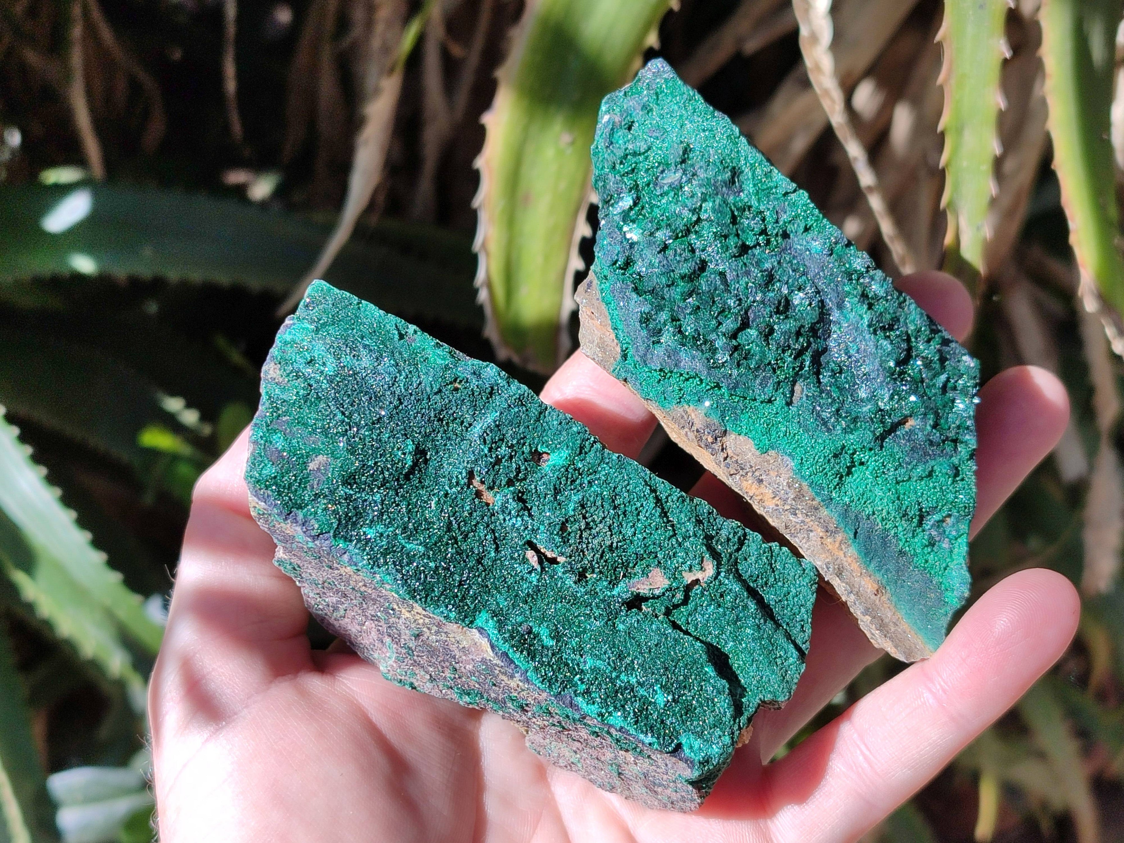 Natural Crystalline Malachite Specimens x 6 From Tenke Fungurume, Congo - Toprock Gemstones and Minerals 