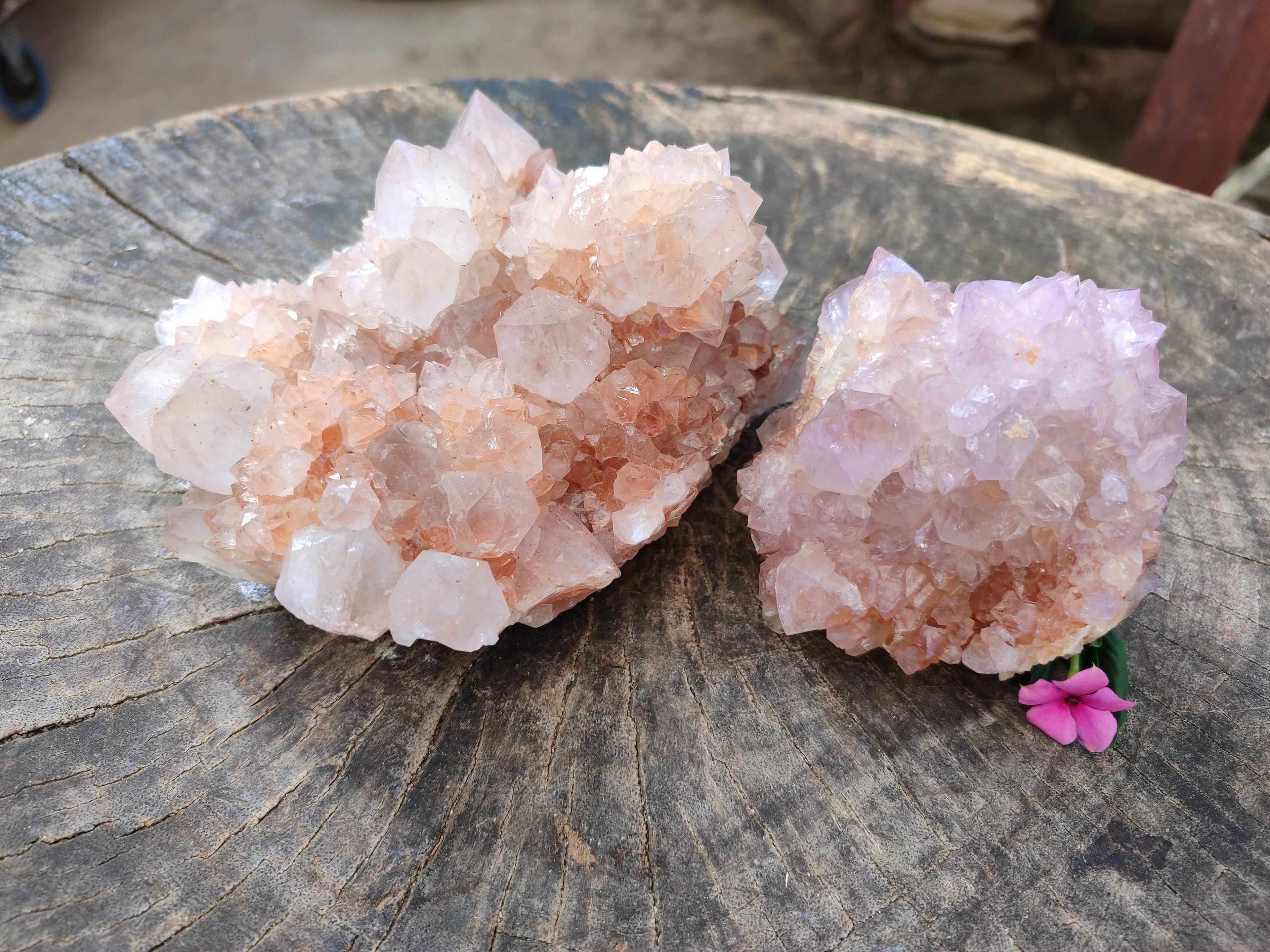 Natural Amethyst Spirit Quartz Clusters x 2 From Boekenhouthoek, South Africa - Toprock Gemstones and Minerals 