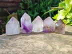 Polished Window Amethyst Crystals x 12 From Madagascar - Toprock Gemstones and Minerals 