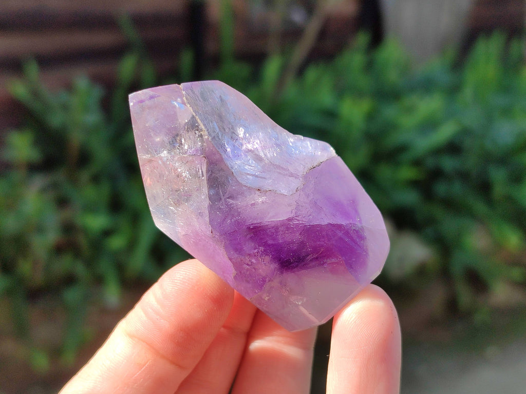 Polished Window Amethyst Crystals x 12 From Madagascar - Toprock Gemstones and Minerals 