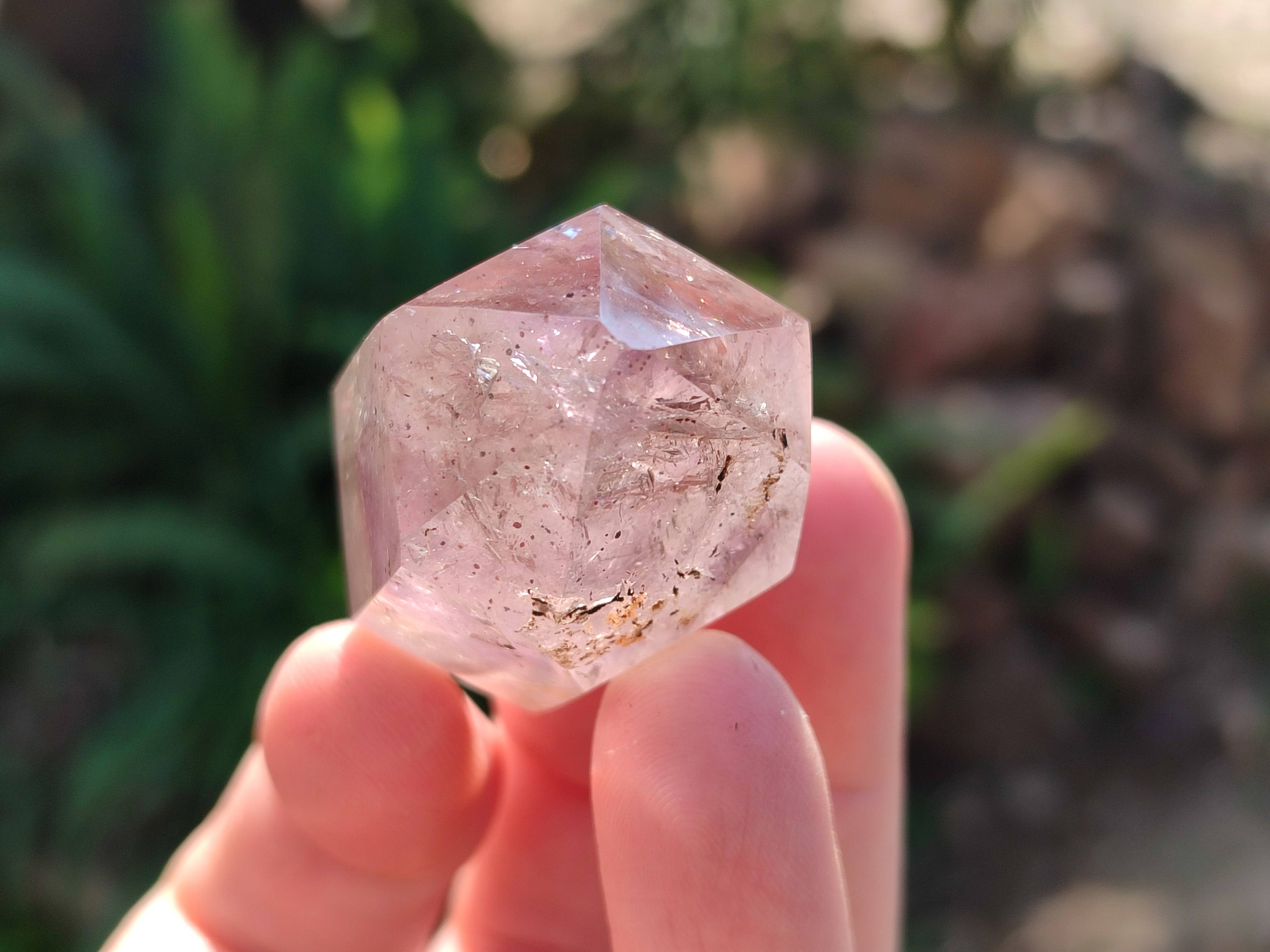 Polished Window Amethyst Crystals x 12 From Madagascar - Toprock Gemstones and Minerals 