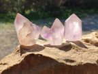 Polished Window Amethyst Crystals x 12 From Madagascar - Toprock Gemstones and Minerals 