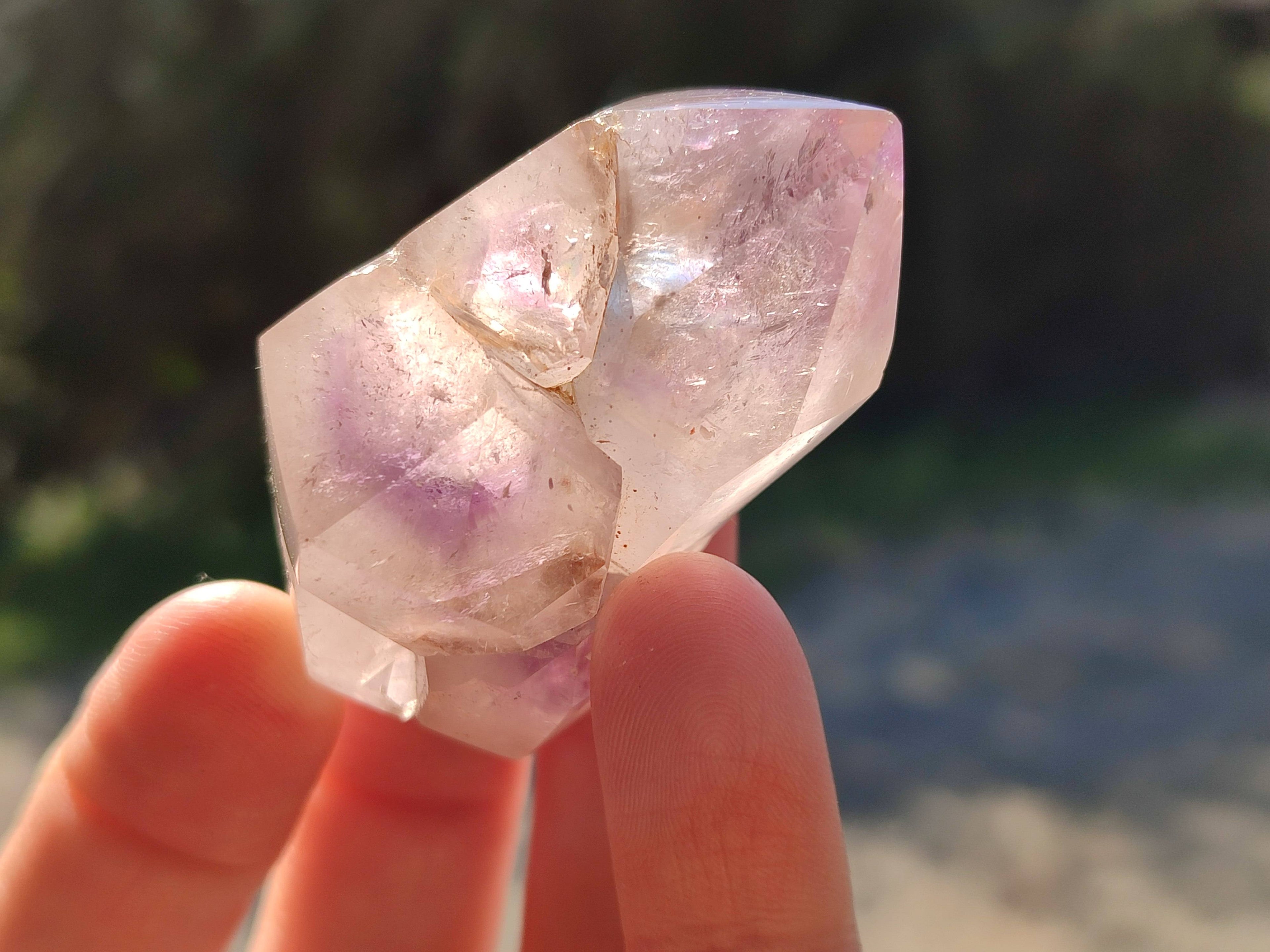 Polished Window Amethyst Crystals x 12 From Madagascar - Toprock Gemstones and Minerals 