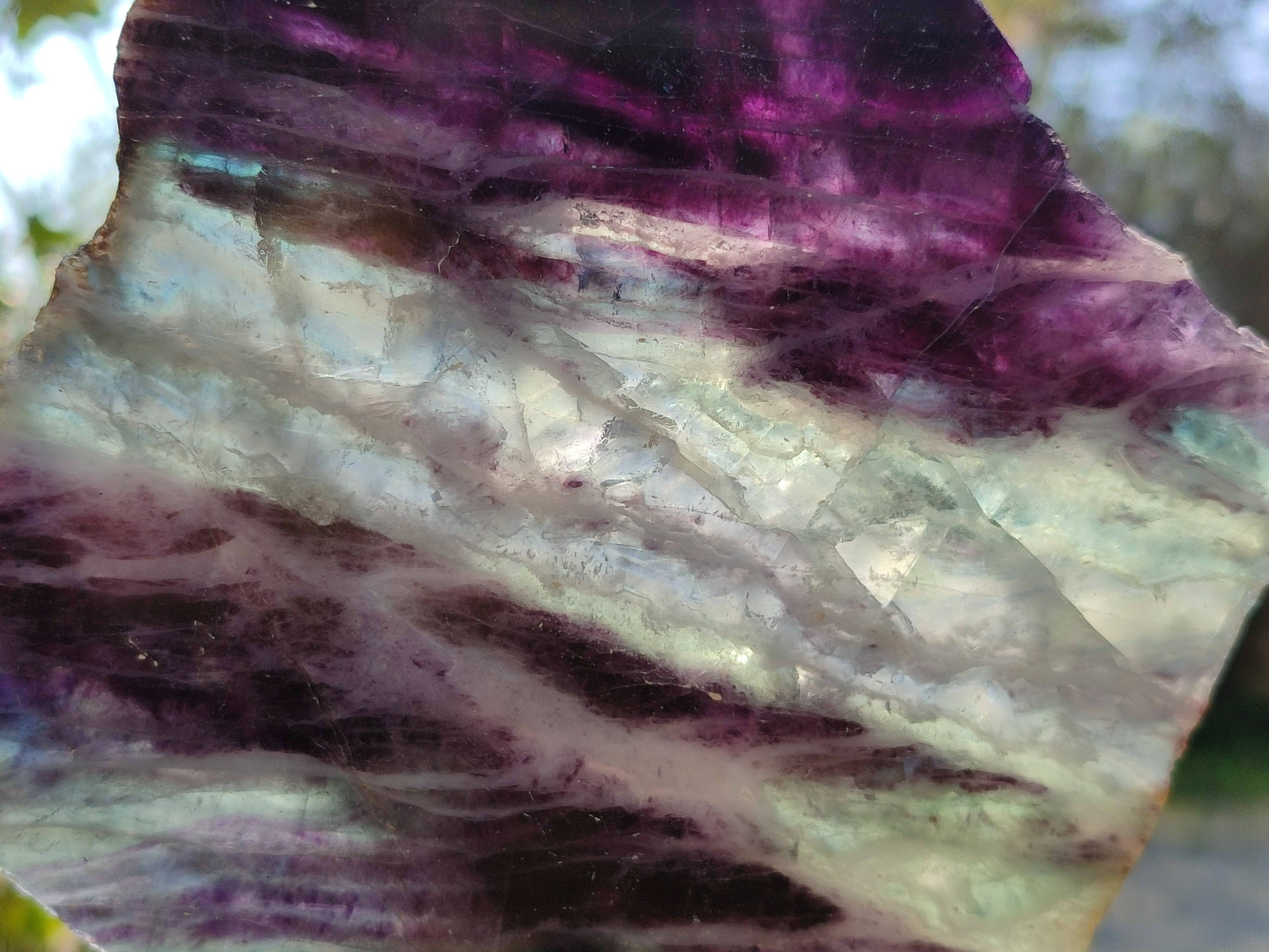 Polished Watermelon Fluorite Slices x 8 From Uis, Namibia - Toprock Gemstones and Minerals 