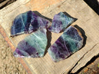 Polished Watermelon Fluorite Slices x 8 From Uis, Namibia - Toprock Gemstones and Minerals 