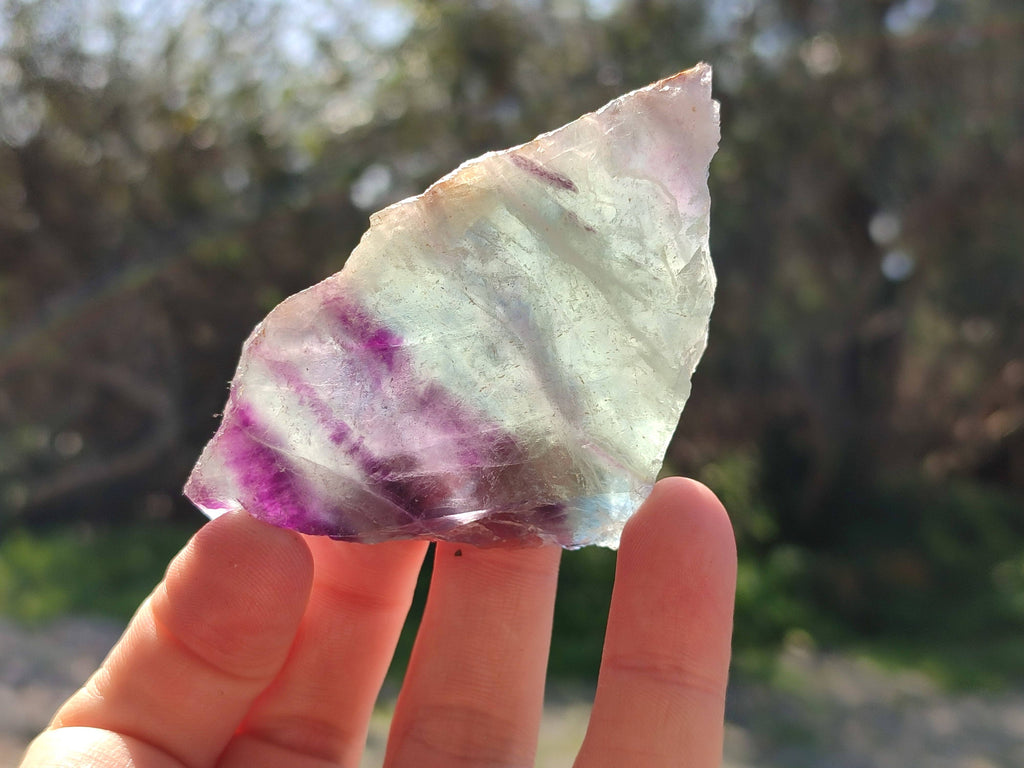 Polished Watermelon Fluorite Slices x 8 From Uis, Namibia - Toprock Gemstones and Minerals 