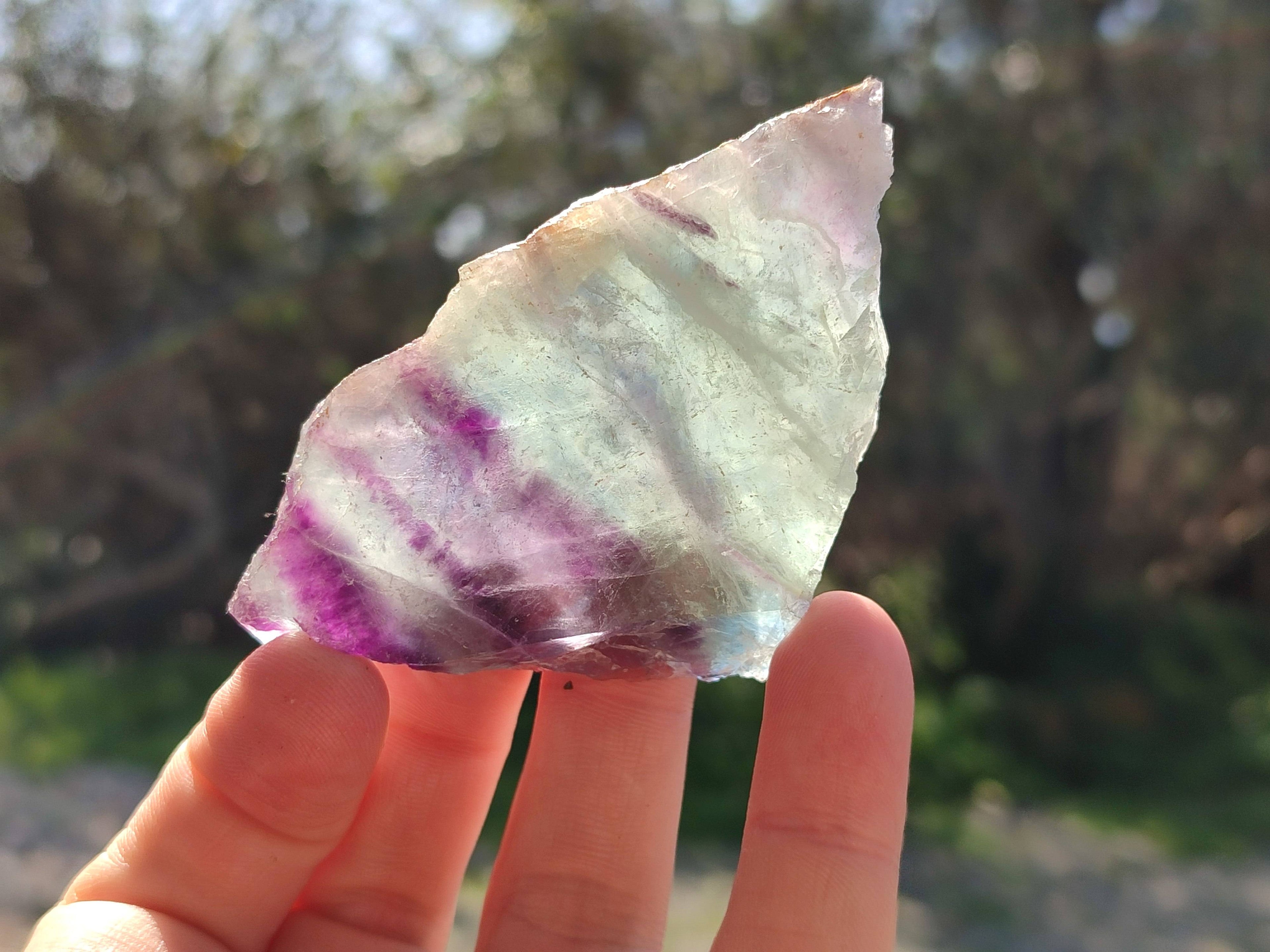 Polished Watermelon Fluorite Slices x 8 From Uis, Namibia - Toprock Gemstones and Minerals 
