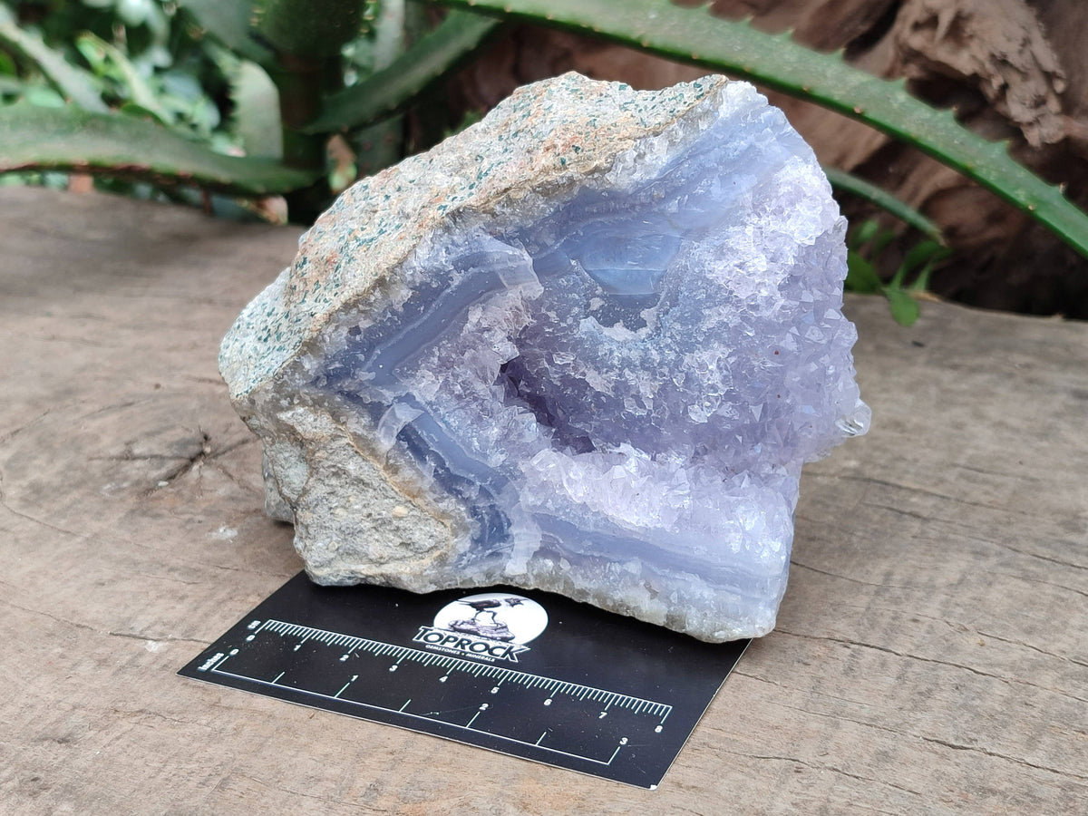 Natural Blue Lace Agate Geode Specimens x 6 From Malawi - Toprock Gemstones and Minerals 