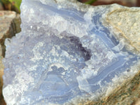 Natural Blue Lace Agate Geode Specimens x 6 From Malawi
