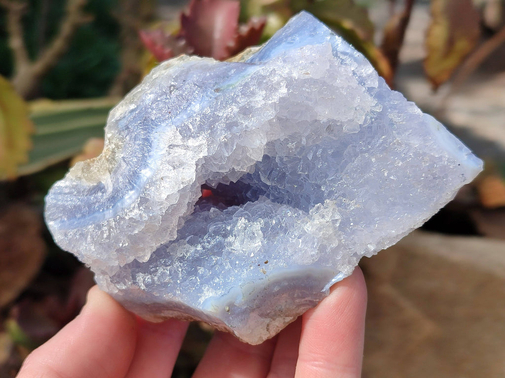Natural Blue Lace Agate Geode Specimens x 6 From Malawi - Toprock Gemstones and Minerals 