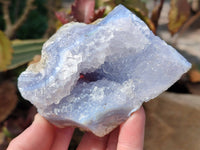 Natural Blue Lace Agate Geode Specimens x 6 From Malawi