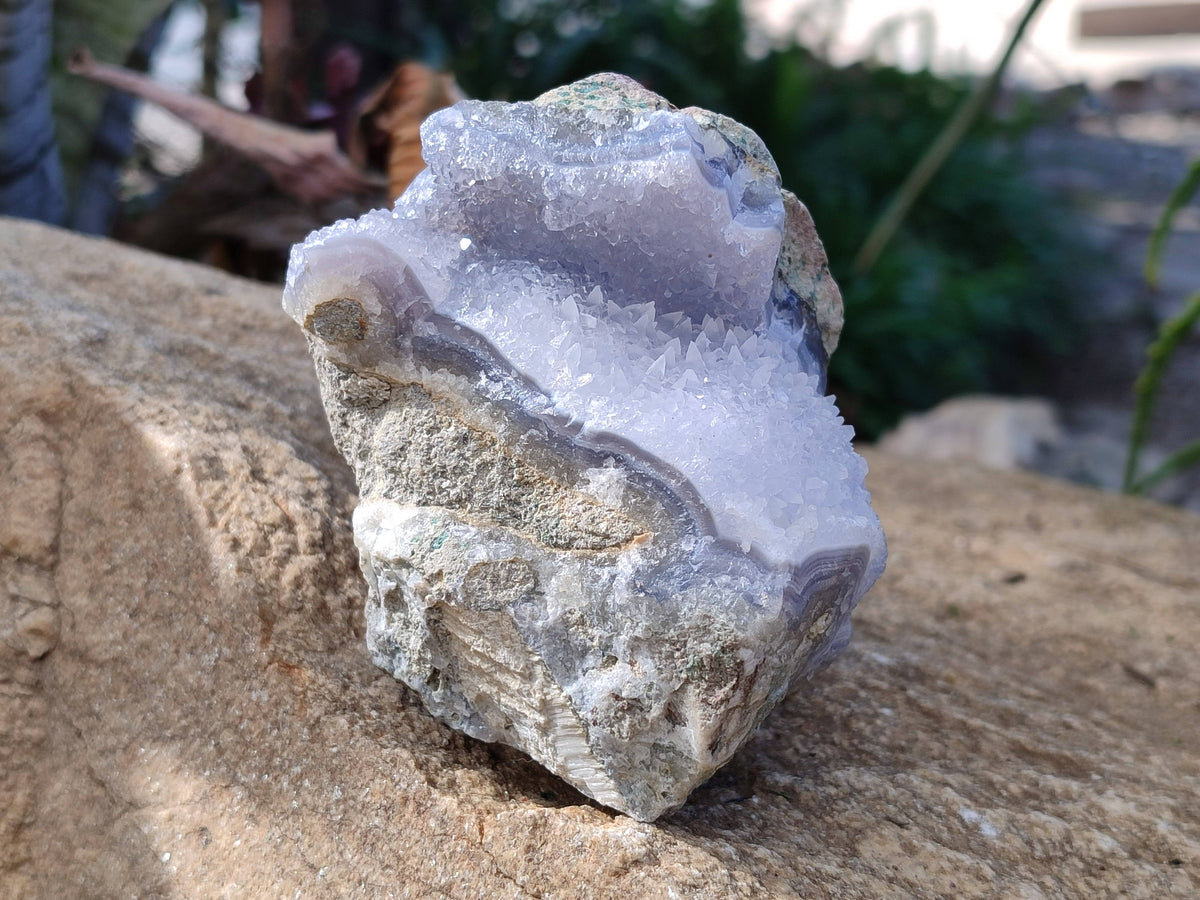 Natural Blue Lace Agate Geode Specimens x 6 From Malawi - Toprock Gemstones and Minerals 