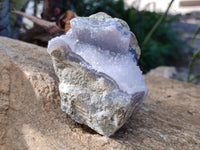 Natural Blue Lace Agate Geode Specimens x 6 From Malawi