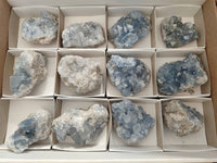 Natural Celestite Specimens x 12 From Sakoany, Madagascar