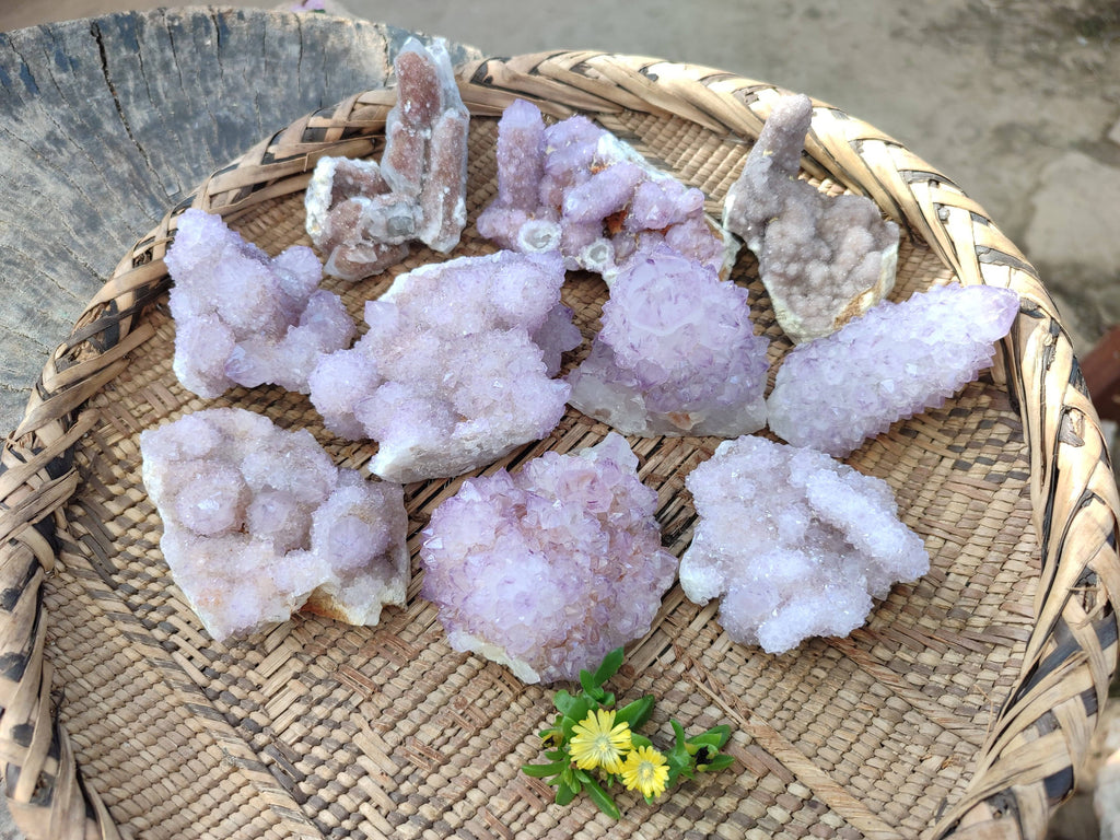 Natural Amethyst Spirit Quartz Clusters x 12 From Boekenhouthoek, South Africa - Toprock Gemstones and Minerals 