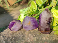 Polished Window Amethyst Crystals x 12 From Madagascar