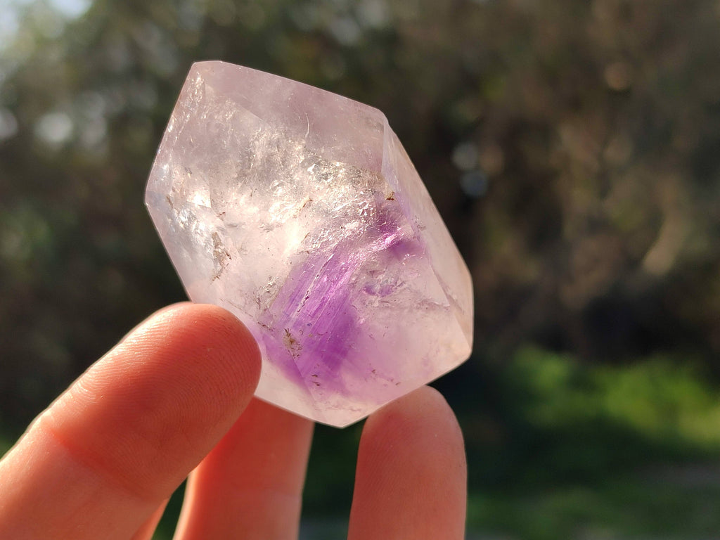 Polished Window Amethyst Crystals x 12 From Madagascar - Toprock Gemstones and Minerals 