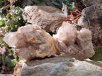 Natural Phantom Smokey Quartz Clusters x 3 From Luena, Congo - Toprock Gemstones and Minerals 