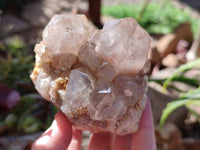 Natural Phantom Smokey Quartz Clusters x 3 From Luena, Congo