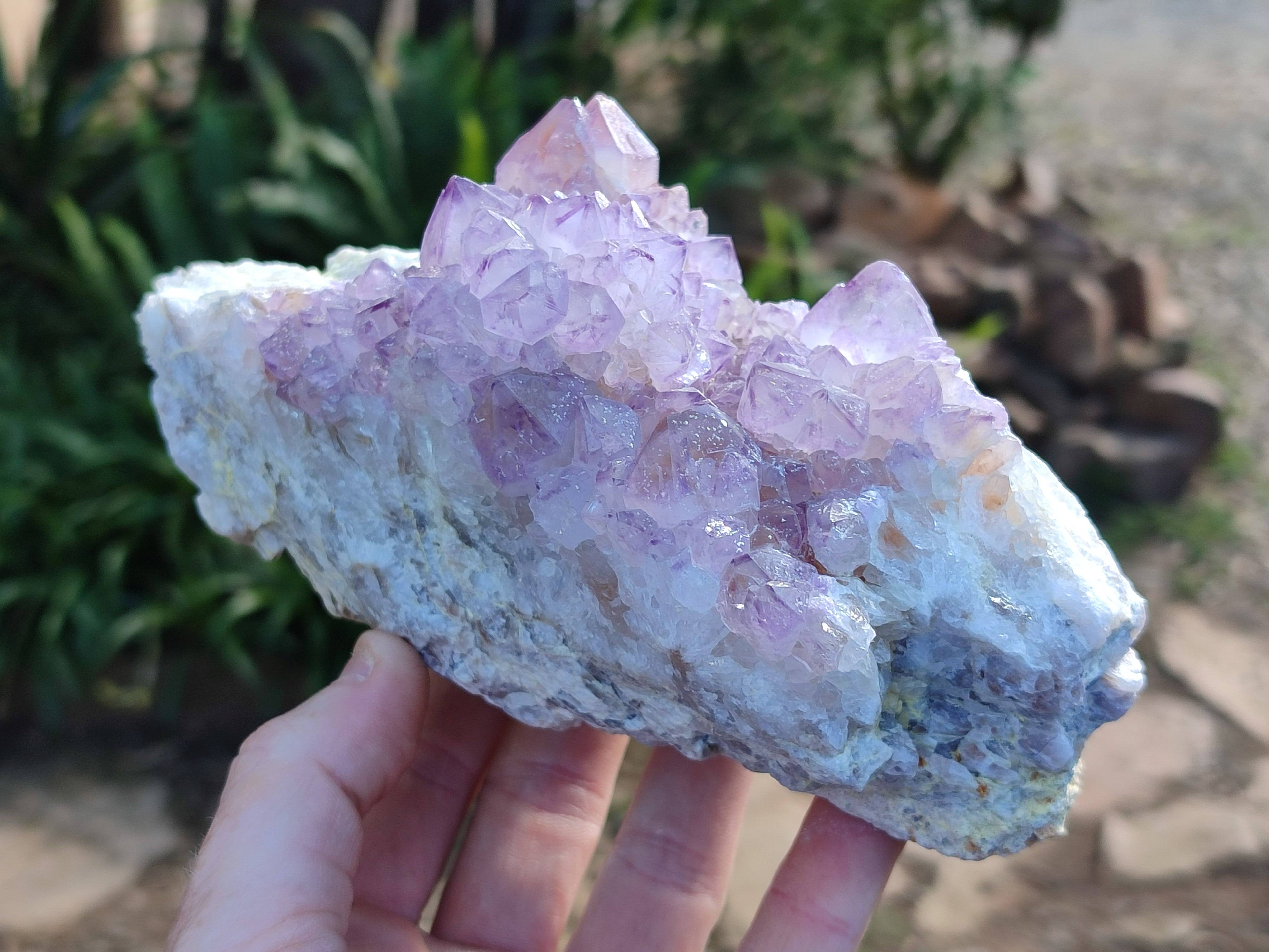 Natural Amethyst Spirit Quartz Clusters x 3 From Boekenhouthoek, South Africa - Toprock Gemstones and Minerals 