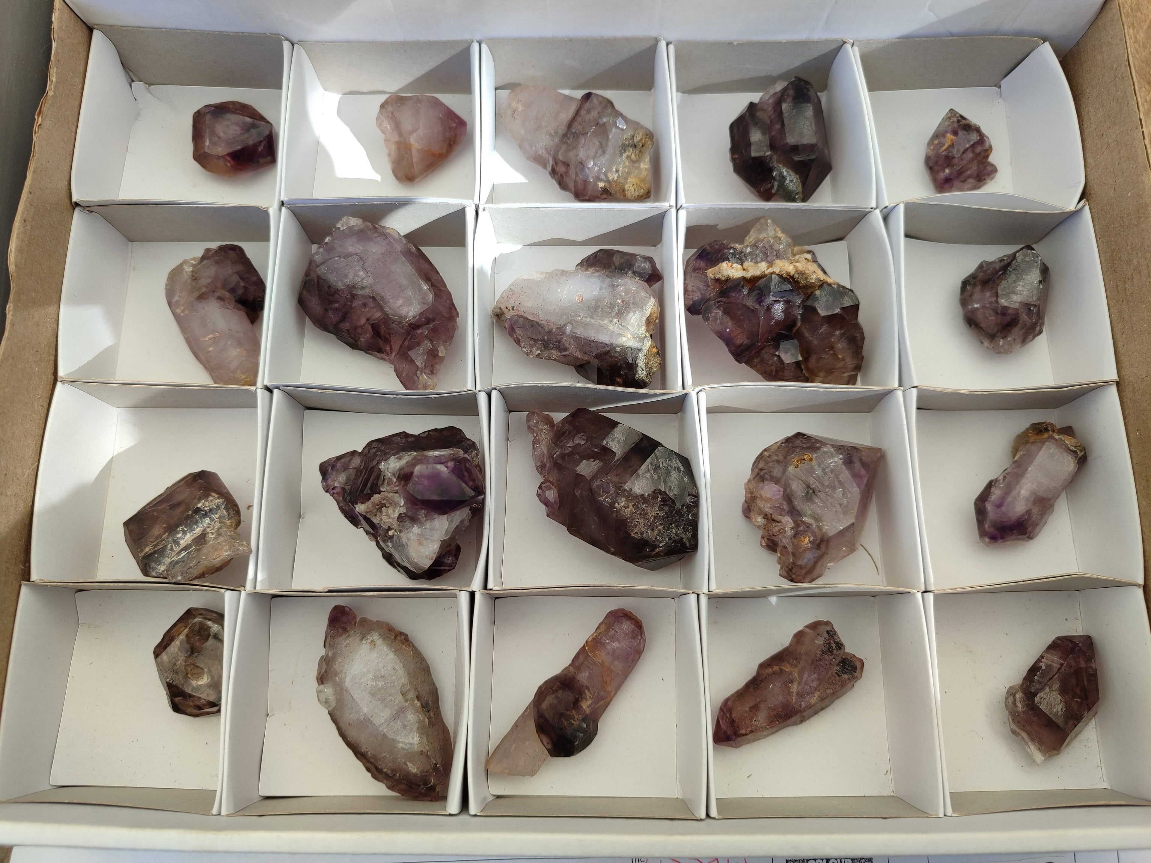 Natural Window Amethyst Crystals x 20 From Chiredzi, Zimbabwe - Toprock Gemstones and Minerals 